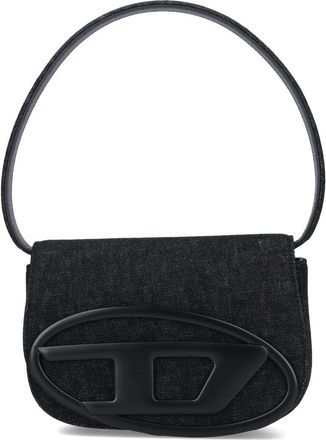 Diesel Black 1DR Cotton Denim Shoulder Bag