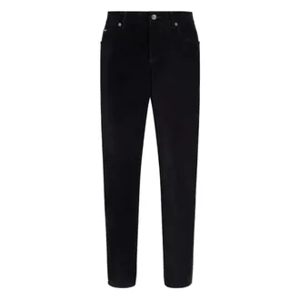 Dolce & Gabbana Slim-fit Trousers, male, Black, Size: XL Cotton and Cashmere Regular Trousers