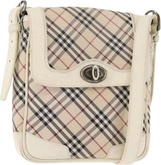 Burberry Pre-owned Cross Body Bags, female, Beige, Size: ONE SIZE Pre-owned Canvas Shoulder Bag