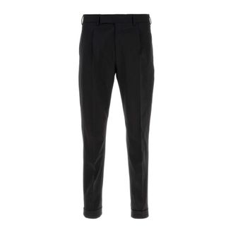Pantaloni Torino Broeken, Heren, Zwart, XL, Leer, Rebel 1 Pleat