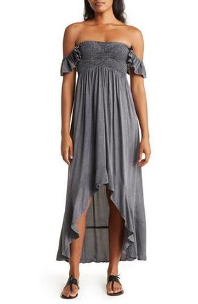 Boho Me Maxi Ruffle Cover-Up Dress in Charcoal at Nordstrom Rack, Size X-Small