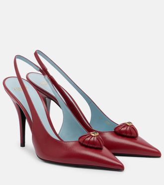 Valentino Garavani Coeur Royal leather slingback pumps