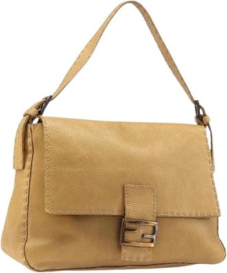Fendi Pre-owned Vintage Schoudertas - Dames - Vintage Schoudertas - Geel - ONE Size - Leer - Vintage