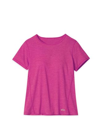 Stio | Womens Lucent Tee Shirt Short Sleeve, Size Extra Small in Bold Bloom Heather