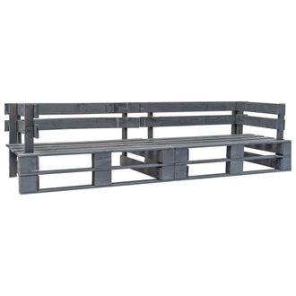vidaXL Divano A Pallet Da Giardino 2 Posti Grigio In Legno - Vidaxl