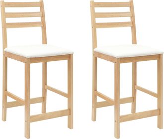 vidaXL Vidaxl Sillas De Comedor 2 Uds. Madera De Caucho S&oacute;lido Natural