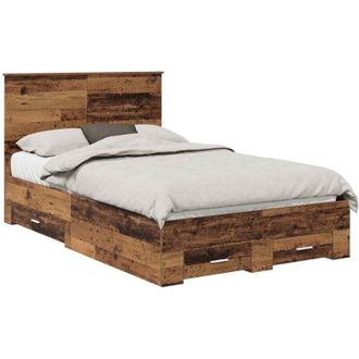 vidaXL Bed Frame with Headboard Old Wood 120 x 200 cm Engineered Wood vidaXL