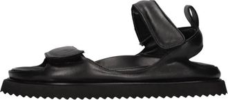 Elena Iachi Platte Schoenen - Dames - Sandalen - Zwart - 40 EU - Leer - Schoenen
