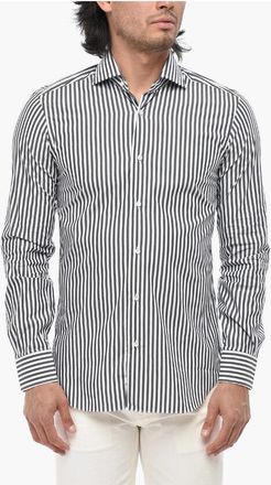 Barba Cotton-Blend Bicolour Striped Shirt size 39