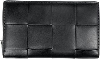 Bottega Veneta Black Intrecciato Long Wallet (Bi-Fold) (Pre-Owned)