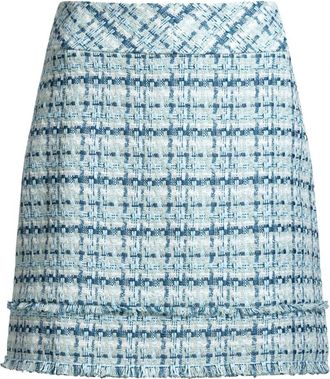HUGO BOSS Vafrosa Mini Rok - Dames - Korte rokken - Blauw - L - Katoen - Rokken