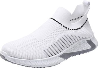 Generic Trainers Mens Trainers Slip On Outdoor Trail Running Shoes Without Laces Walking Shoes Abrasion-Resistant Casual Shoes Thick Sole Shoes Breathable Bar