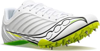 Saucony Mens Spitfire 5 Spike Shoes In White Slime
