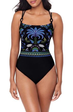 Magic Suit By Miraclesuit Taj Mahal Georgie Underwire One-Piece Swimsuit in Black Multi at Nordstrom, Size 12
