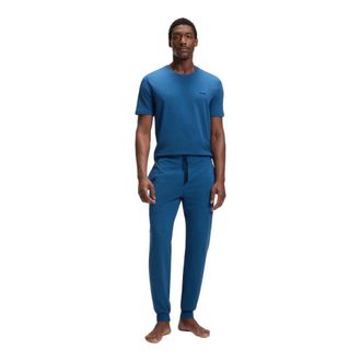 HUGO BOSS Nachtkleding, Heren, Blauw, M, Katoen, Pyjama