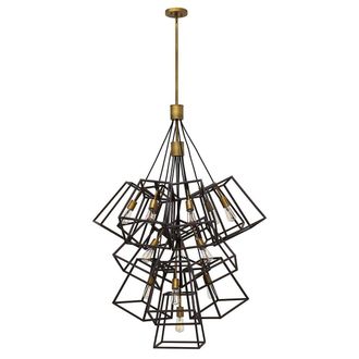 Loops 13 Bulb Chandelier Hanging Pendant LIght Bronze LED E27 60W Bulb