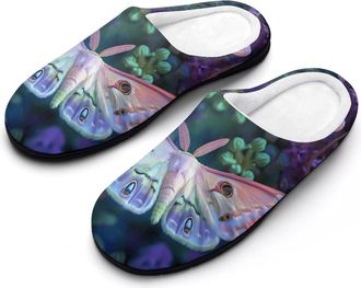 Generic Flying Moth Mens Slippers Memory Foam Winter Warm Sandals Slip On House Shoes Size 7-14