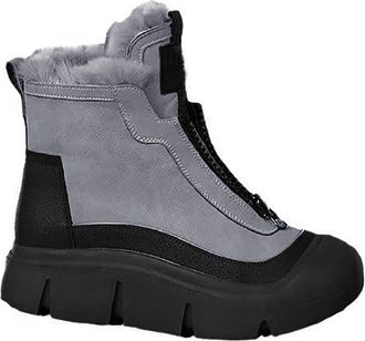 Generic winter shoes for women UK Winter Boots for Women UK Comfortable and Warm Wide Fit Boot Trekking Snow Booties Faux Fur Lined Windproof and Waterproof F