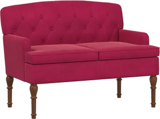 vidaXL Sof&aacute; Amoroso Con Botones Acolchados Rojo Vino 111 X 65 X 79 Cm Vidaxl