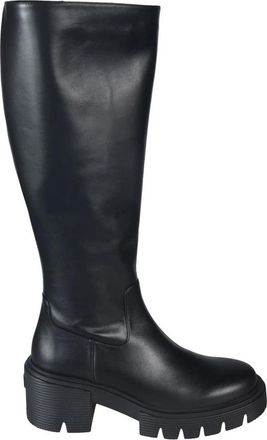 Stuart Weitzman Zipper Boots - Dames - Hoge Laarzen - Zwart - 35 1/2 EU - Leer - Schoenen