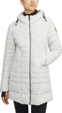 Pajar Womens Cort Light Weight Stretch Fixed Hood Puffer with Reflective Trim