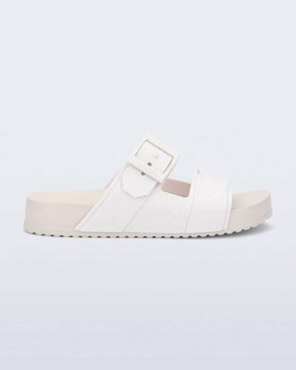 Melissa Womens Cozy Connection Slides In Beige/white