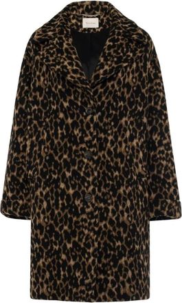 Manila Grace Cappotto Animalier in Finta Pelliccia - - Coats - Donna - Marrone - S