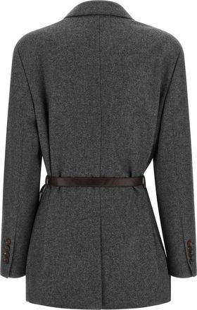 Brunello Cucinelli Womens Gray Virgin Wool Blazer Clothing
