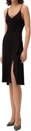 Versace Liquid Jersey Draped Dress in Black at Nordstrom, Size 42