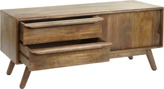 Hhg [nunca Usado] Mueble Para Tv Hhg-196, Mueble Bajo Para Televisi&oacute;n, C&oacute;moda, Armario, Cajones De Madera Maciza De Mango, 46 X 110 X 35 Cm, Con Certifica