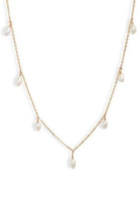 Set & Stones Meri Freshwater Pearl Chain Necklace in Gold at Nordstrom, Size 16