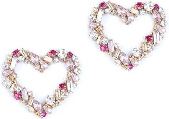 Deepa Gurnani Missy Heart Earrings in Pink at Nordstrom