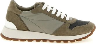 Brunello Cucinelli Techno Fabric Runners met Kostbare Neus - Dames - Sneakers - Groen - 38 EU - Polyester - Schoenen