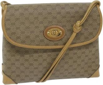 Gucci Pre-owned Leather gucci-bags - Dames - Vintage Schoudertas - Beige - ONE Size - Leer - Vintage