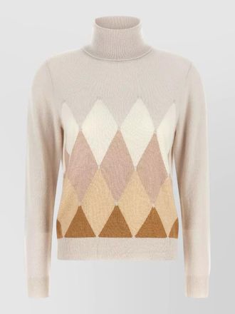 Ballantyne cashmere diamond-intarsia turtleneck sweater