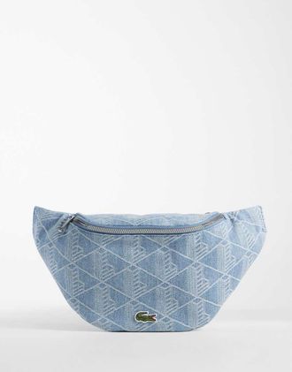 Lacoste Marsupio blu con monogramma