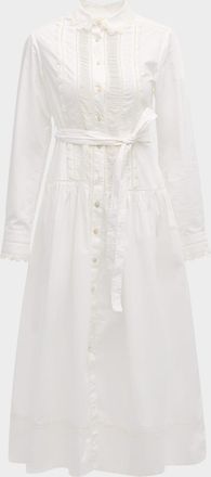 Ulla Johnson Ariane Embroidered Long-Sleeve Shirtdress