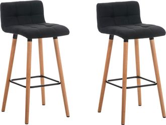 Clp Clp - Set 2 Taburetes Lincoln En Tela Natural Negro