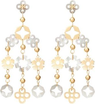 Tory Burch Forget Me Not Chandelier Earrings in Tory Gold /Mother Of Pearl at Nordstrom