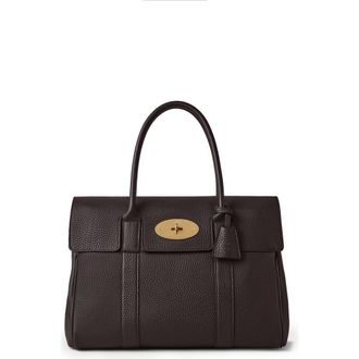 Mulberry Bayswater Leather Satchel in Ebony at Nordstrom