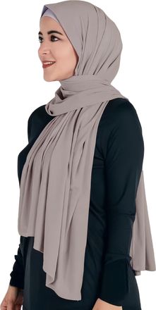 Lina & Lily Non-see-through Premium Jersey Modal Hijab Head Scarf Shawl Wrap for Muslim Women (Mink)