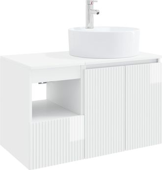 vidaXL Juego De Muebles De Ba&ntilde;o 2 Uds. Blanco Brillante Vidaxl