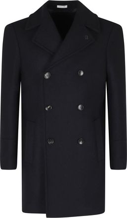 Breras Milano Giaccone Doppio Petto Lana Panno - Heren - Mantel - Blauw - L - Wol - Jassen