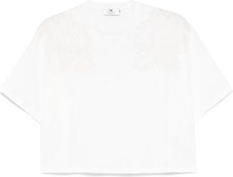 Elisabetta Franchi T-shirt - Dames - T-shirts - Wit - S - Katoen - Tops