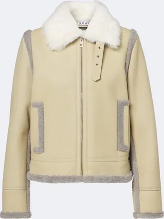 Loewe Shearling-trimmed leather jacket