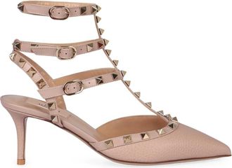 Valentino Garavani Rockstud DOrsay Pump - Dames - Pumps - Roze - 37 EU - Leer - Schoenen