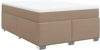 vidaXL Vidaxl - Cama Box Spring Con Colch&oacute;n Cuero Sint&eacute;tico Capuchino 140x200cm