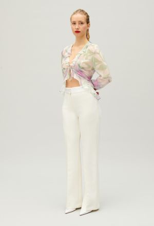 Claudie Pierlot Pantalon droit tailleur blanc