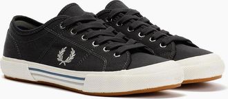 Fred Perry Mens Fred Perry B708 Vintage Tennis Canvas Mens Anchor Grey Trainers - Size: 10