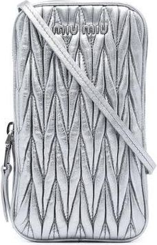 Miu Miu Pre-owned Miu Miu Matelasse Metallic Nappa Phone Holder Crossbody Ladies 37XL1KTH93YRQ1DB